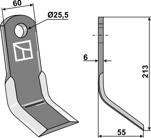 Y-Messer 213x60 mm, passend für Lagarde