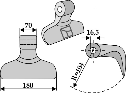 Hammerschlegel 180x70 mm, passend für Ferri und Rotoram