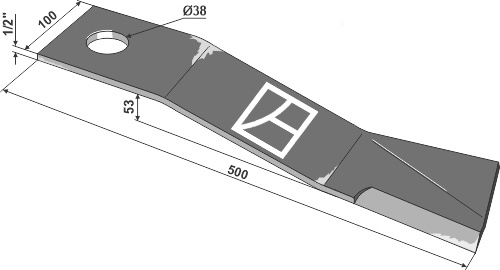 Mähermesser 500 mm - rechts, passend für Mc Connel