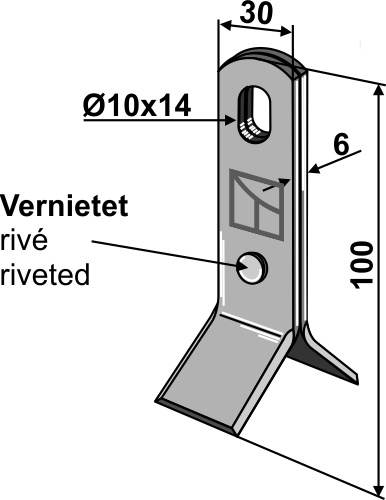 Y-Messer 100x30 mm, passend für Zanon
