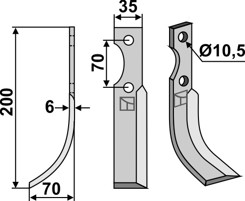 Fräsmesser 200x35mm, links, passend für S.E.P.