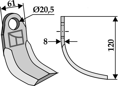 Bogenmesser 120x61 mm, passend für Perfect und Tünnißen & Stocks