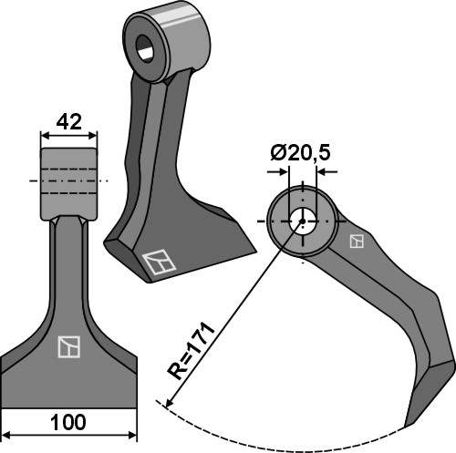 Hammerschlegel 100x42 mm, passend für Berti