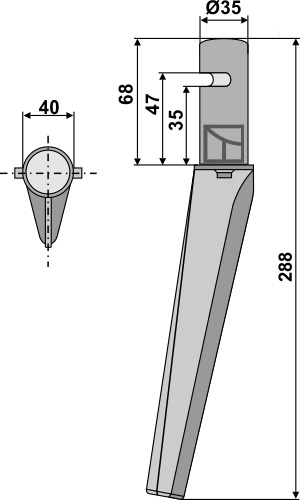 Kreiseleggenzinken 288 mm, passend für Krone