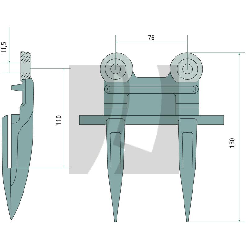 Doppelfinger 6" doppelt gehärtet schwarz