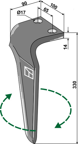 Kreiseleggenzinken, rechts 330 mm x 100 mm, passend für Frandent