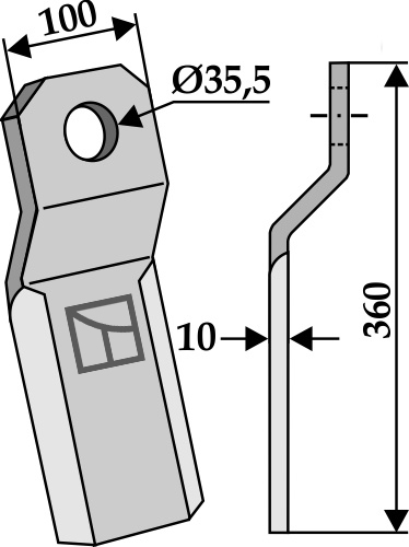 Mulchmesser 360x100 mm, passend für Szolnoki