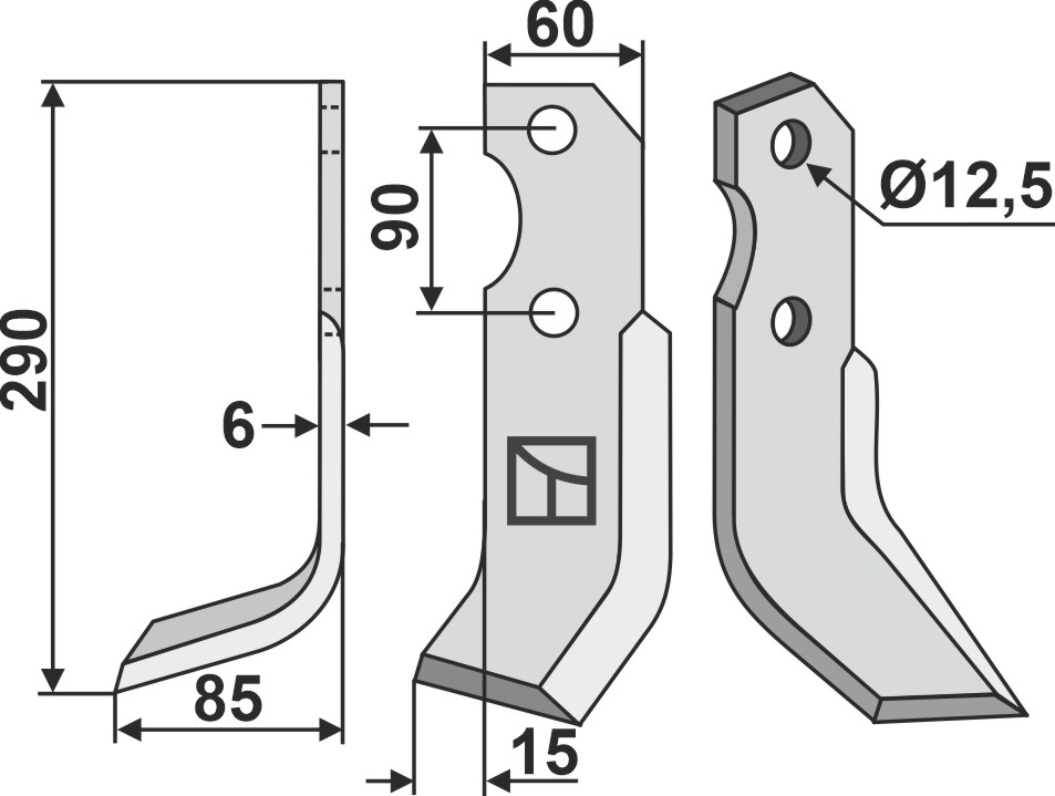 Fräsmesser 290x60mm, links, passend für Pegoraro