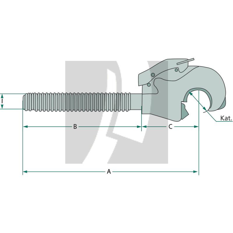 Fanghaken M30 x 3 mm