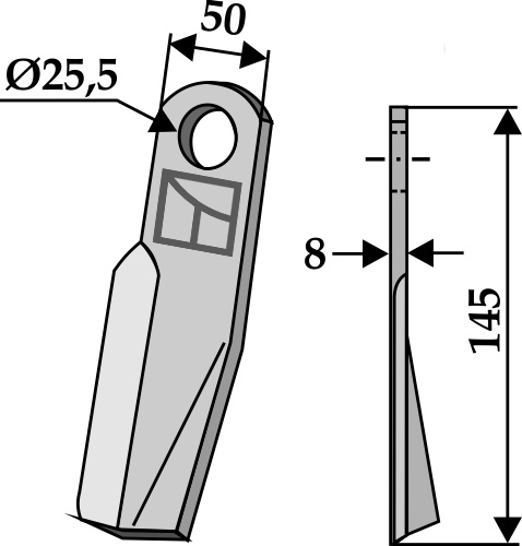 Schlegel 145x50 mm - rechts, passend für Fischer