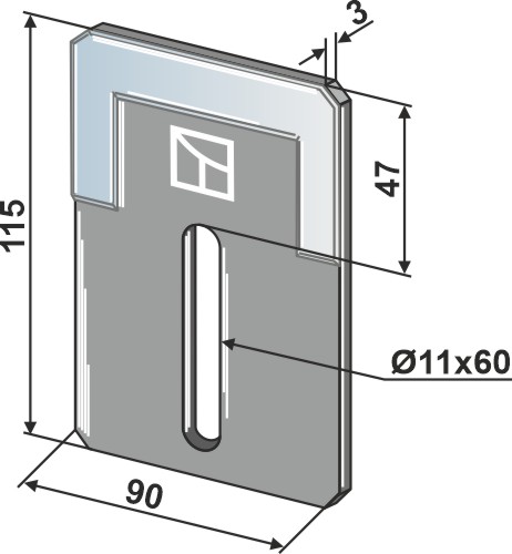 Abstreiferblech für Packerwalzen - DURAFACE 115 x 90 mm, passend für Amazone