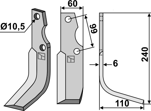 Fräsmesser 240x60mm, rechts, passend für Goldoni