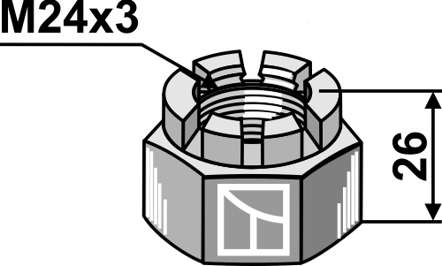 Kronenmutter M24x3, passend für Sauerburger