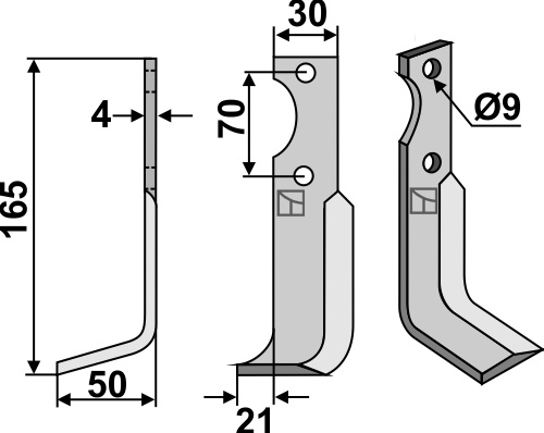 Fräsmesser 165x30mm, links, passend für Agria