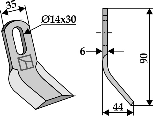 Y-Messer 90x35 mm, passend für Nobili und Kuhn