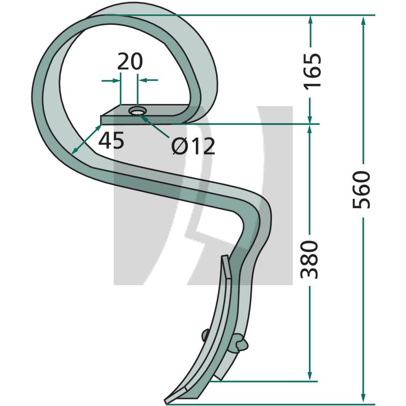 Schnellfluß-Zinken komplett mit Schar