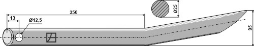 Greiferzinken 560 mm, passend für Mailleux