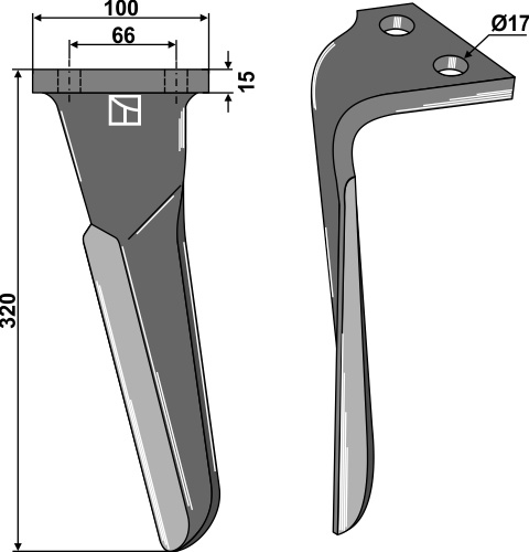 Kreiseleggenzinken links 320 mm x 100 mm, passend für Emy-Elenfer und Aio