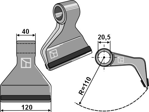 Hammerschlegel 120x40 mm - PTA, passend für Tehnos, Forigo-Roteritalia und mehr