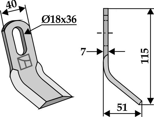 Y-Messer 115x40 mm, passend für Zampini und Gimac