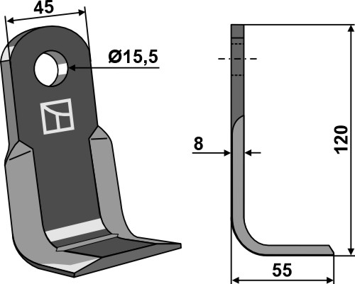 Winkelmesser 120x45 mm, passend für OMARV