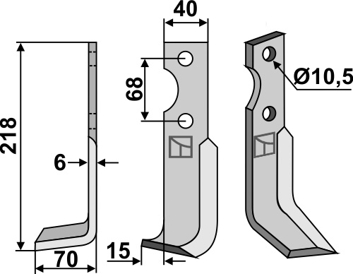 Fräsmesser 218x40mm, links, passend für Benassi