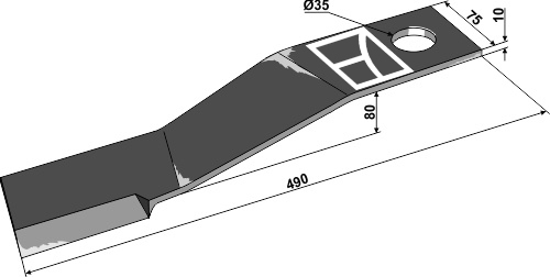 Mähermesser 490 mm - links, passend für Mc Connel