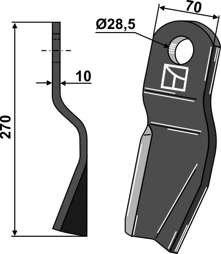 Schlegel 270x70 mm - rechts, passend für Fischer