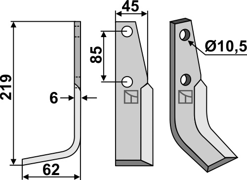 Fräsmesser 219x45mm, links, passend für M.A.B.Bocchini