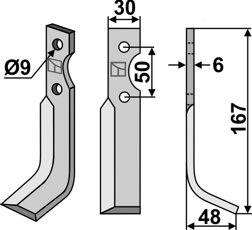 Fräsmesser 167x30mm, rechts, passend für M.E.A.A.T. und Mearelli