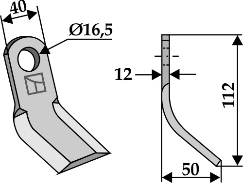 Y-Messer 112x40 mm, passend für Becchio & Mandrile