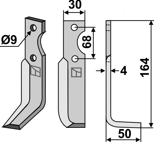 Fräsmesser 164x30mm, rechts, passend für Benassi