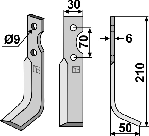 Fräsmesser 210x30mm, rechts, passend für Gutbrod
