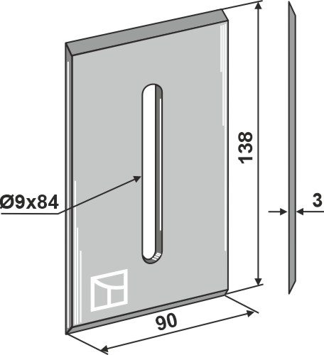 Abstreiferblech für Packerwalzen 138 x 90 mm, passend für Lely