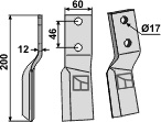 Rotorzinken 200x60mm, links, passend für Perugini