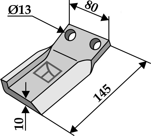 Wechselklinge 145x80 mm, links, passend für Humus