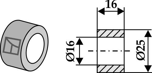Buchse 16x16x25, passend für M.E.A.A.T.
