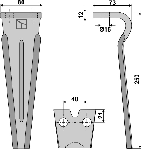 Kreiseleggenzinken 250 mm x 80 mm, passend für Forigo-Roteritalia