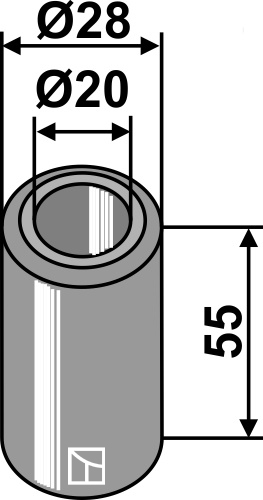 Buchse 55x20x28, passend für Mulag