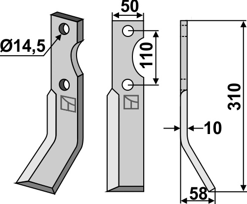Fräsmesser 310x50mm, rechts, passend für Niemeyer