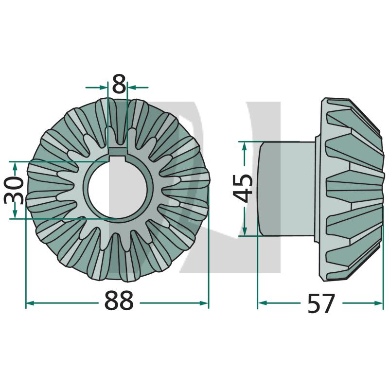 Kegelrad 16 Zähne Deutz Fahr 
