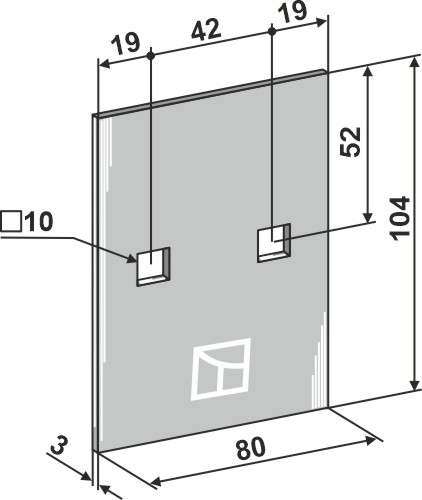 Abstreiferblech für Packerwalzen 104 x 80 mm, passend für Howard