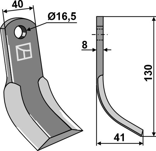 Y-Messer 130x40 mm, passend für Nobili, Kuhn und mehr