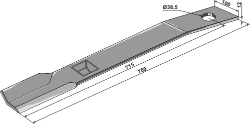 Mähermesser 780 mm - links, passend für Schulte