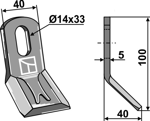 Y-Messer 100x40 mm, passend für Bomford, Mc Connel und mehr
