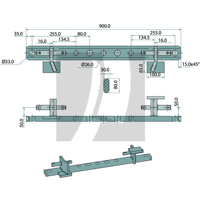Ackerschiene nicht verdrehbar 900 mm Ackerschiene nicht verdrehbar 900 mm