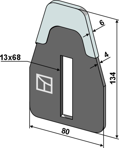 Abstreiferblech für Packerwalzen - DURAFACE 134 x 80 mm, passend für Kverneland