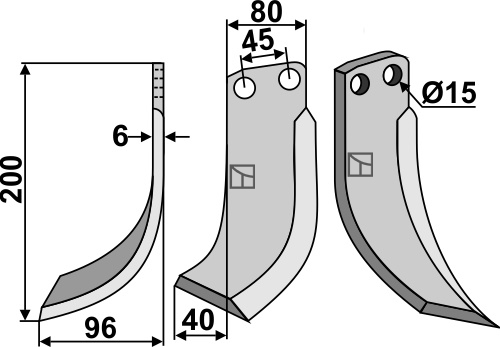 Fräsmesser 200x80mm, links, passend für Eberhardt