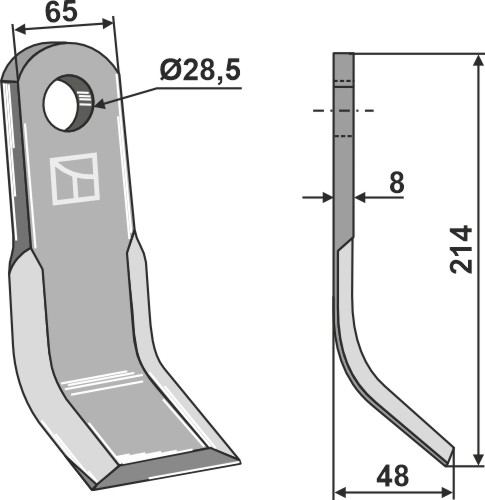 Y-Messer 214x65 mm, passend für Matrot