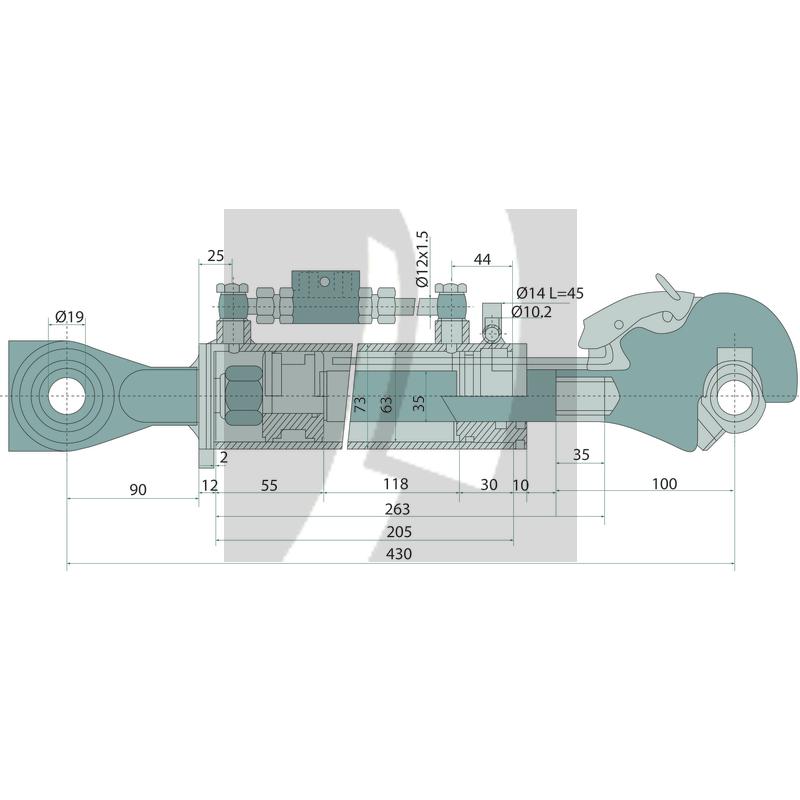 Hydraulischer Oberlenker 430 / 590 mm